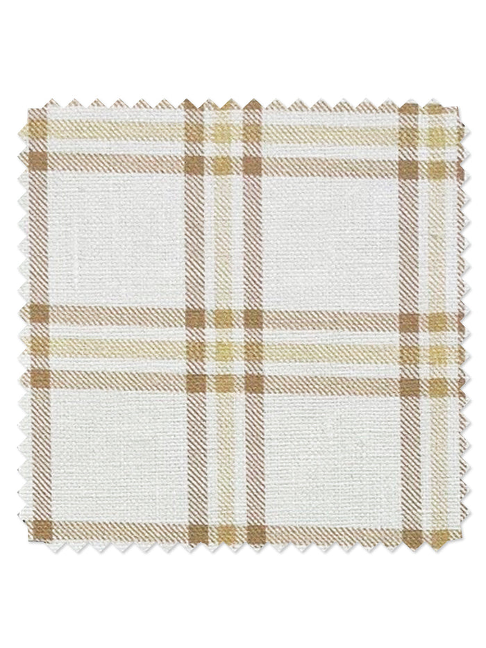'Rogers Plaid' Linen Fabric by Nathan Turner - Gold