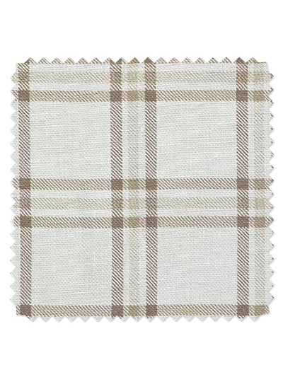'Rogers Plaid' Linen Fabric by Nathan Turner - Neutral