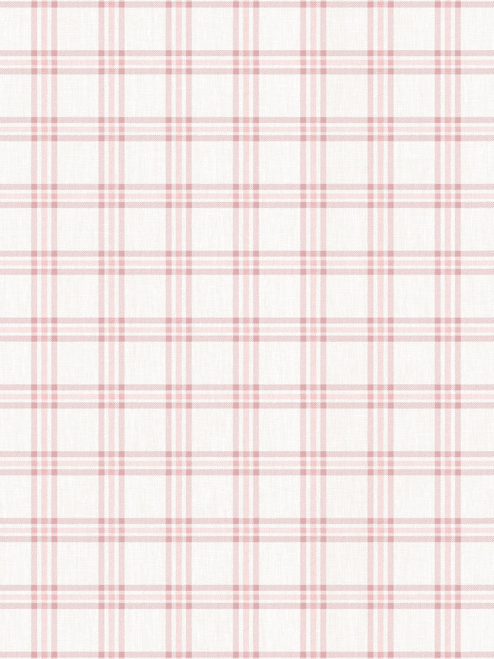 rodgers plaid linen fabric by nathan turner pink