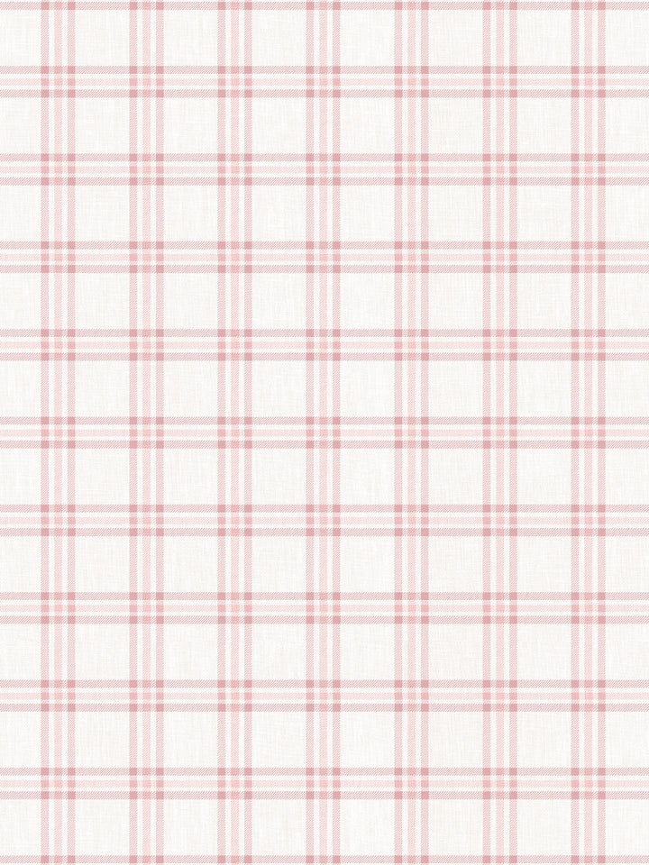 rodgers plaid linen fabric by nathan turner pink
