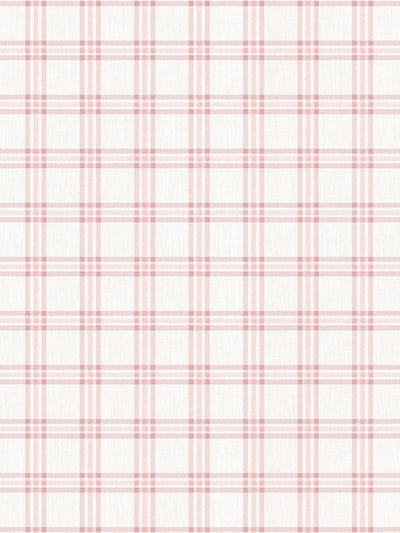 'Rogers Plaid' Linen Fabric by Nathan Turner - Pink