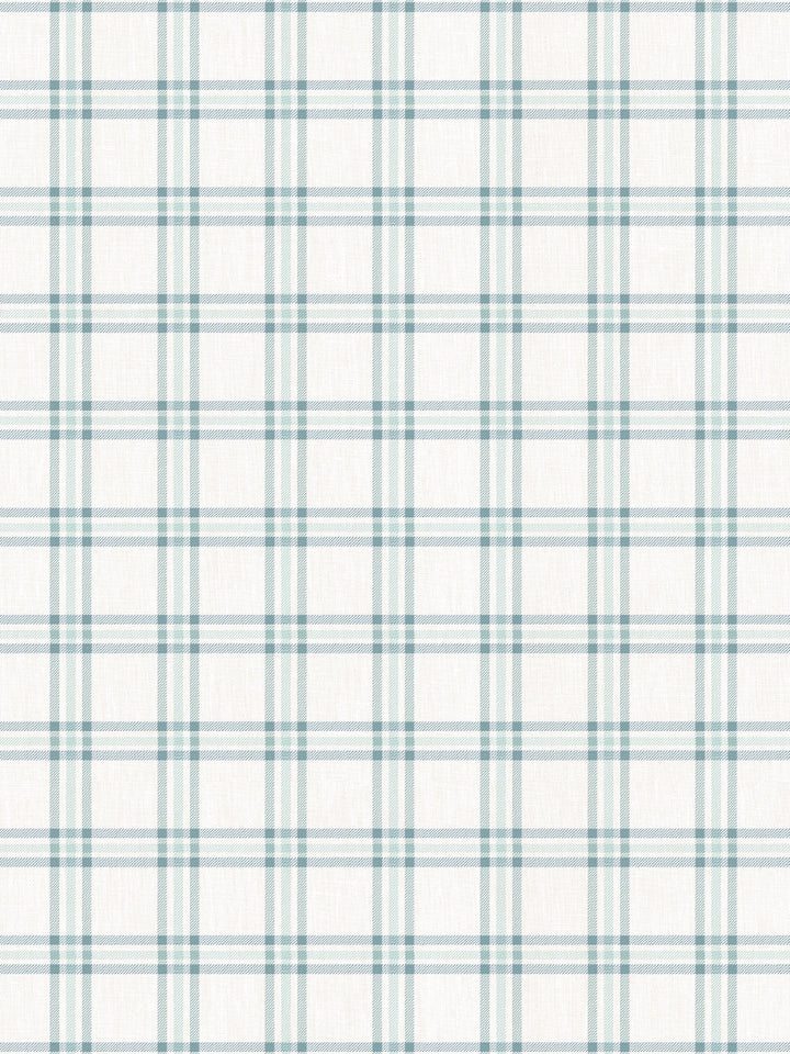 rodgers plaid linen fabric by nathan turner seafoam