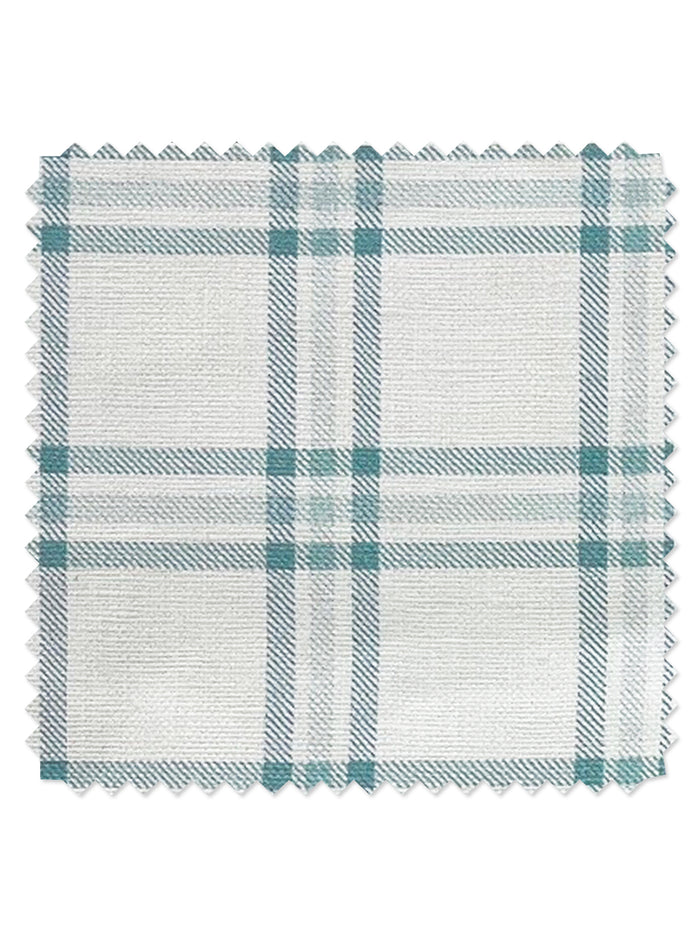 Rogers Plaid' Linen Fabric by Nathan Turner - Seafoam