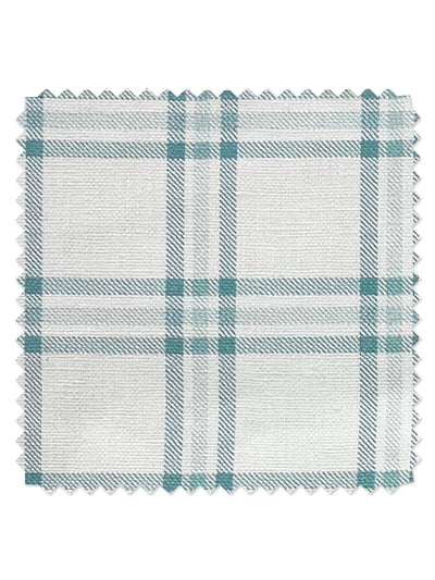 'Rogers Plaid' Linen Fabric by Nathan Turner - Seafoam