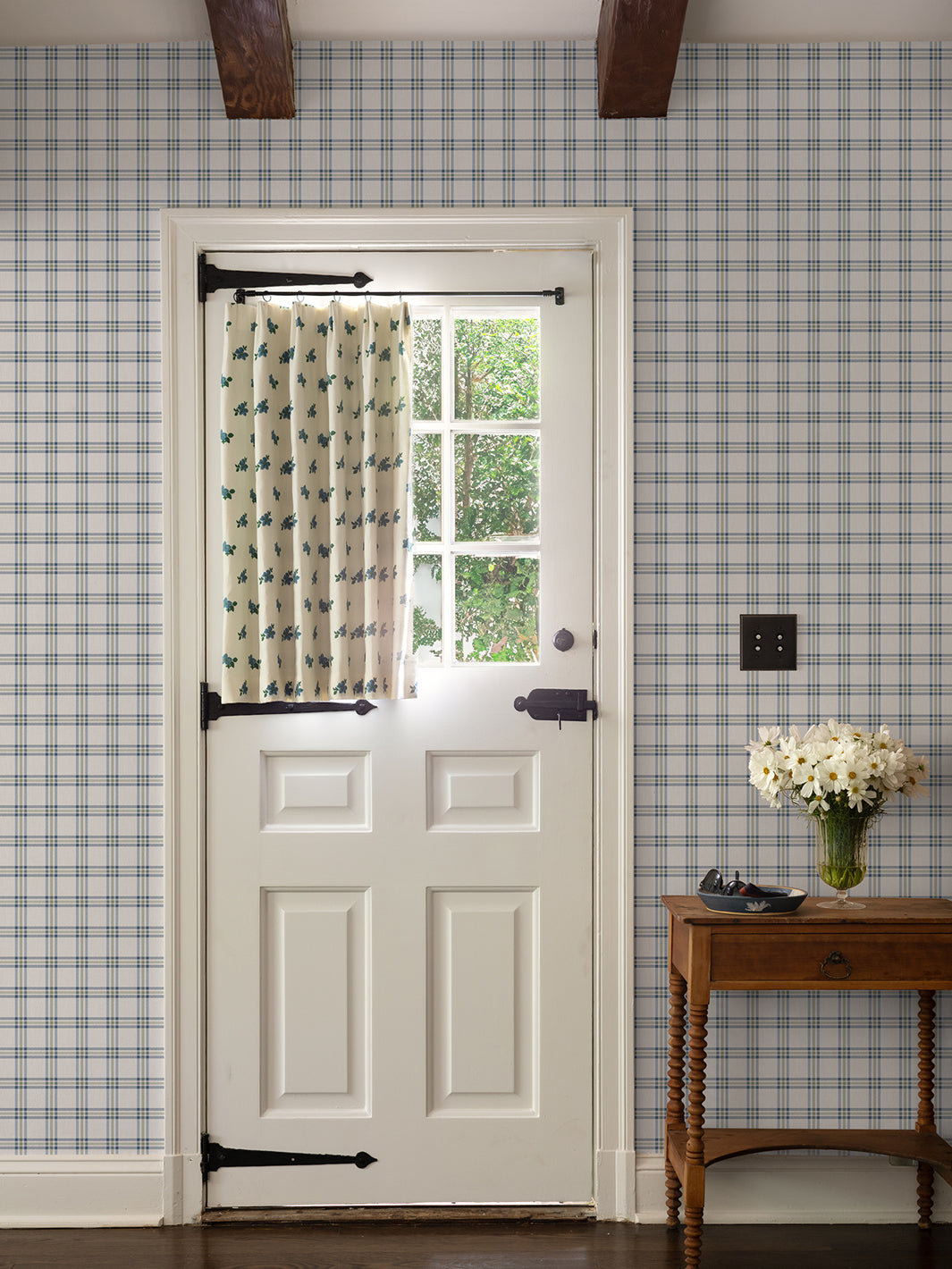 rogers plaid wallpaper by nathan turner blue green