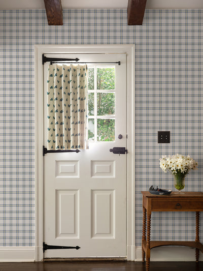 rogers plaid wallpaper by nathan turner blue green