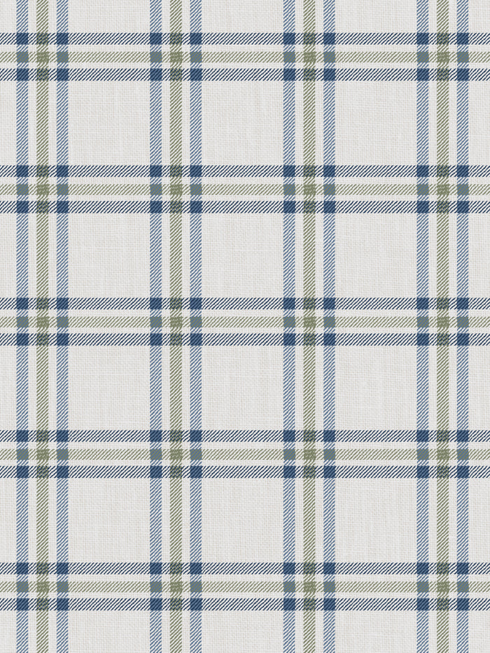 'Rogers Plaid' Wallpaper by Nathan Turner - Blue Green