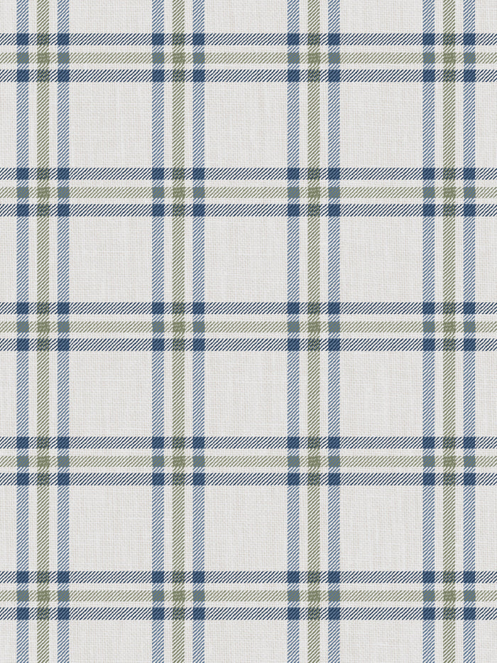 'Rogers Plaid' Wallpaper by Nathan Turner - Blue Green