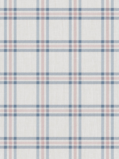 'Rogers Plaid' Wallpaper by Nathan Turner - Blue Pink