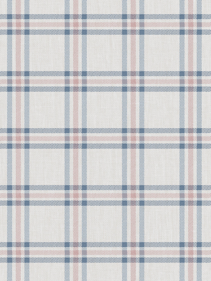 'Rogers Plaid' Wallpaper by Nathan Turner - Blue Pink