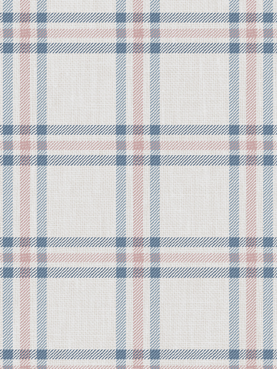 'Rogers Plaid' Wallpaper by Nathan Turner - Blue Pink