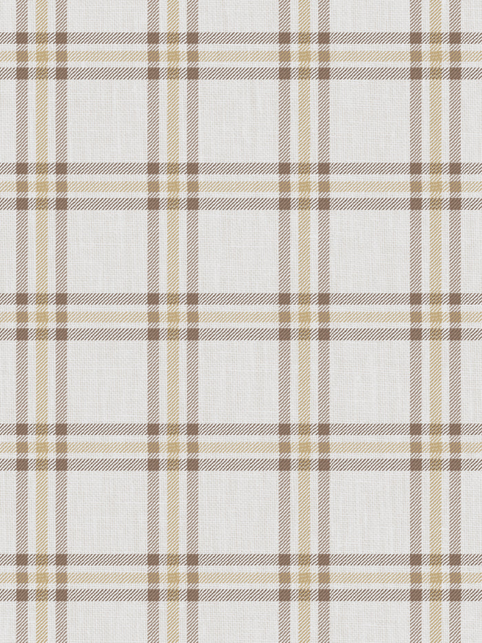 'Rogers Plaid' Wallpaper by Nathan Turner - Brown Gold