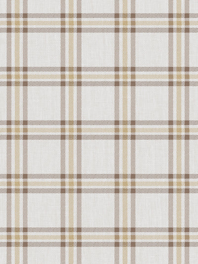 'Rogers Plaid' Wallpaper by Nathan Turner - Brown Gold