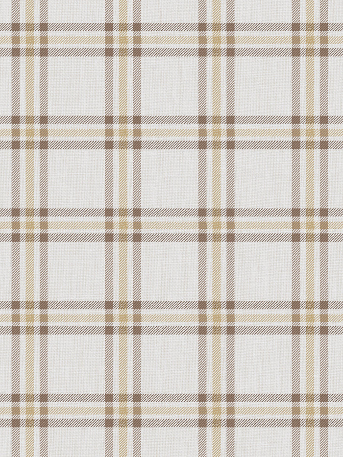 'Rogers Plaid' Wallpaper by Nathan Turner - Brown Gold