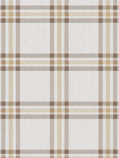 'Rogers Plaid' Wallpaper by Nathan Turner - Brown Gold