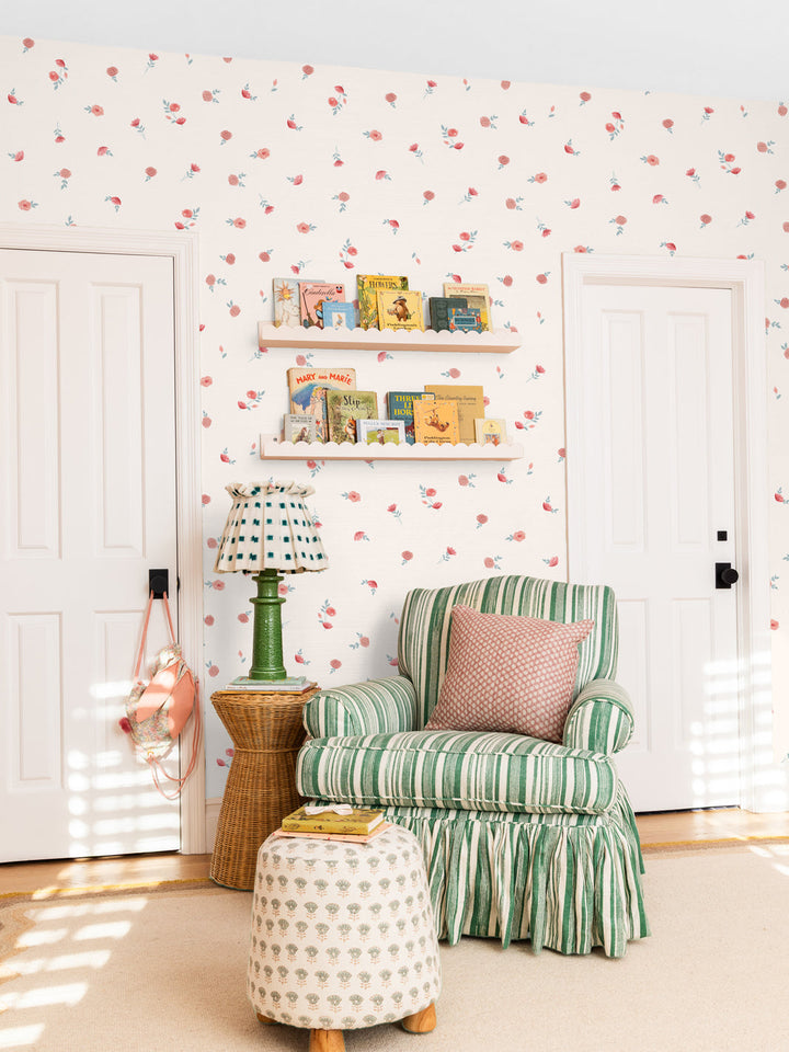 'Roses' Wallpaper by Meri Meri - Cream