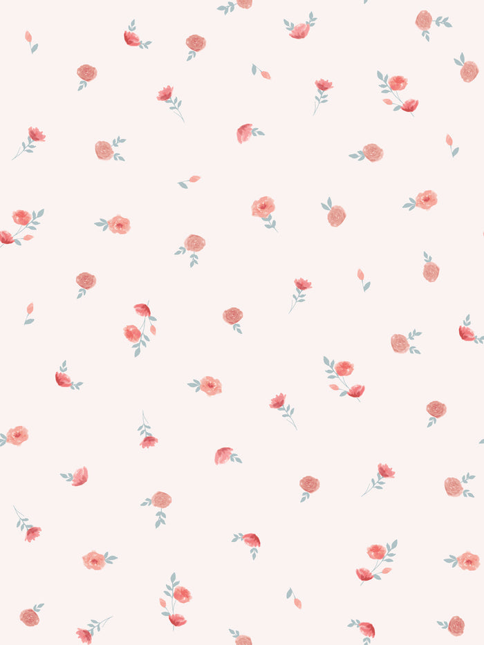'Roses' Wallpaper by Meri Meri - Dusty Pink