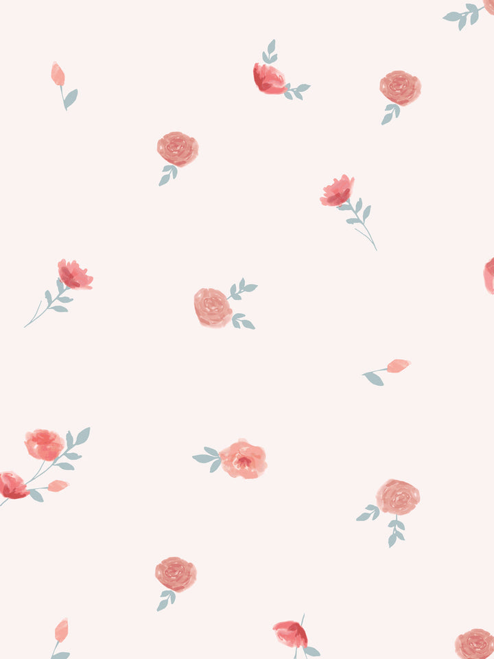 'Roses' Wallpaper by Meri Meri - Dusty Pink