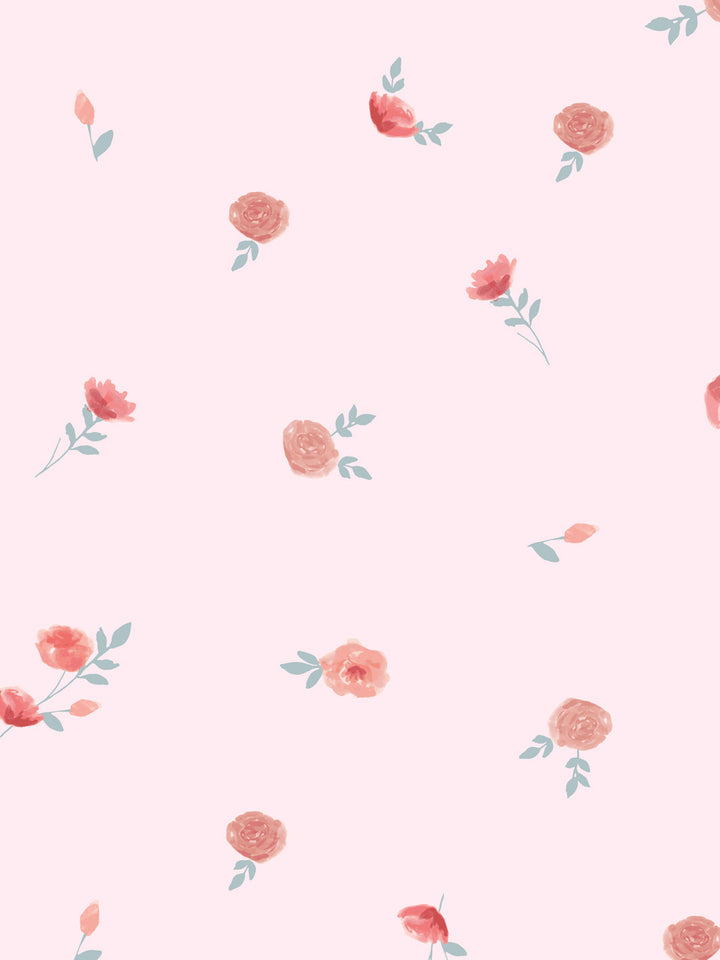 'Roses' Wallpaper by Meri Meri - Pink