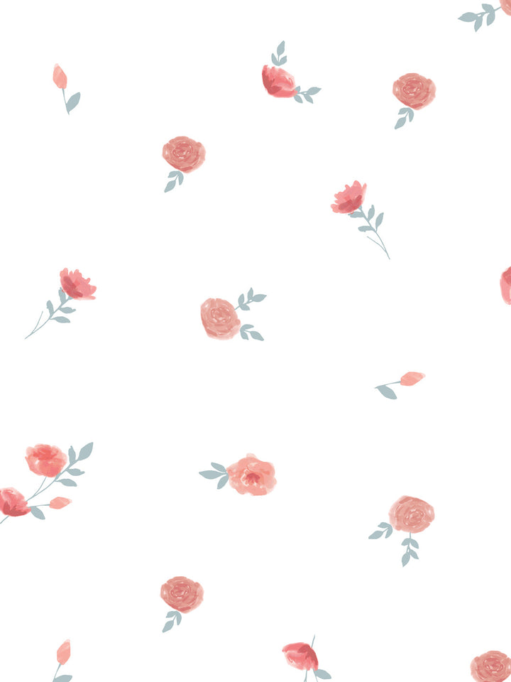 'Roses' Wallpaper by Meri Meri - White