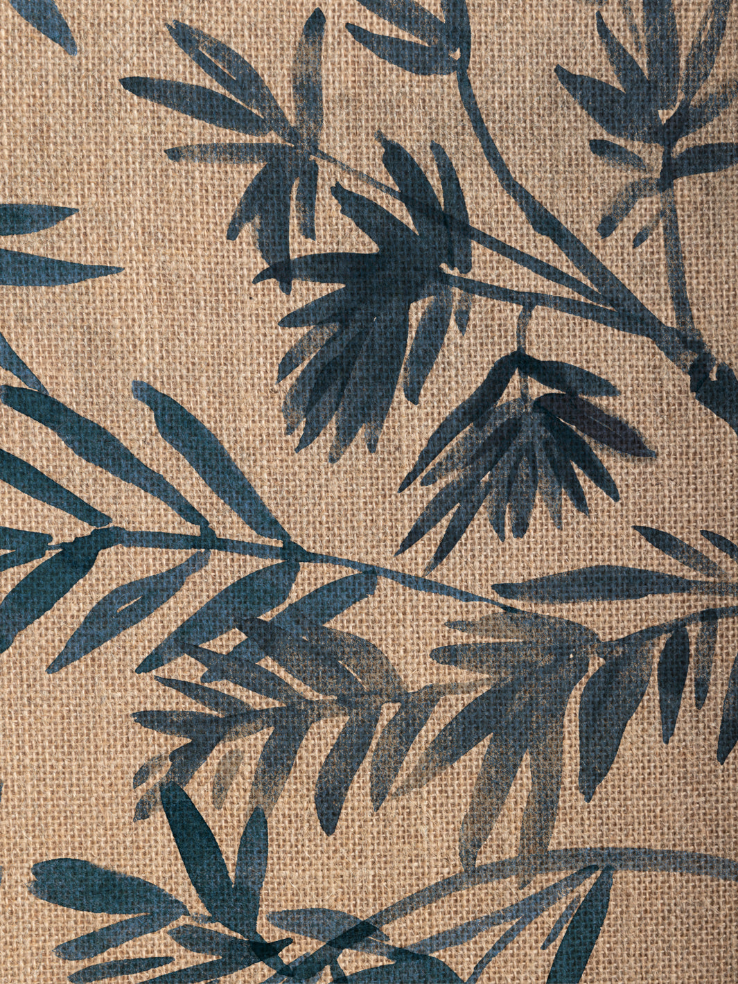 'Runaway Bamboo' Burlap Wallpaper by Flint Wood & Hicks - Blue