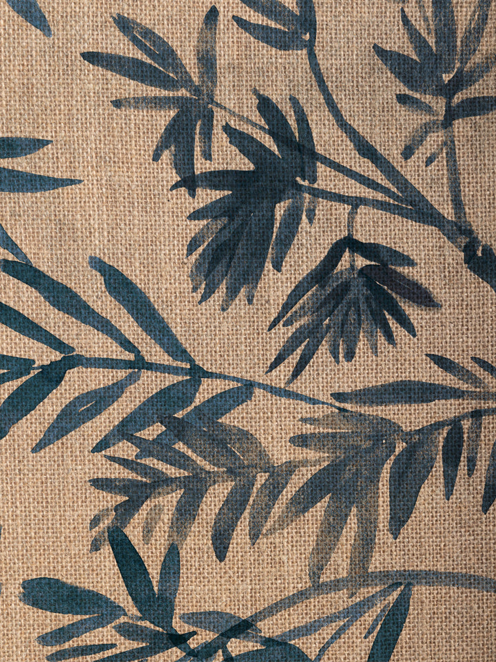 'Runaway Bamboo' Burlap Wallpaper by Flint Wood & Hicks - Blue