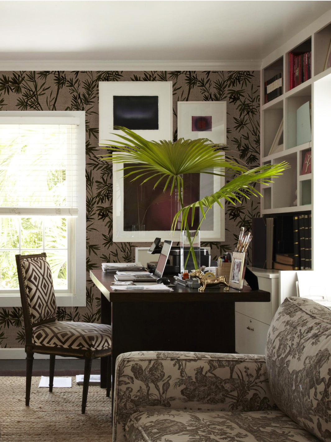 'Runaway Bamboo' Burlap Wallpaper by Flint Wood & Hicks - Green
