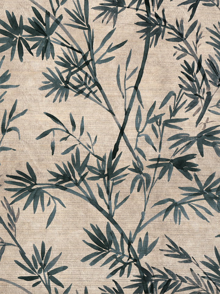 'Runaway Bamboo' Grasscloth Wallpaper by Flint Wood & Hicks - Faded Blue