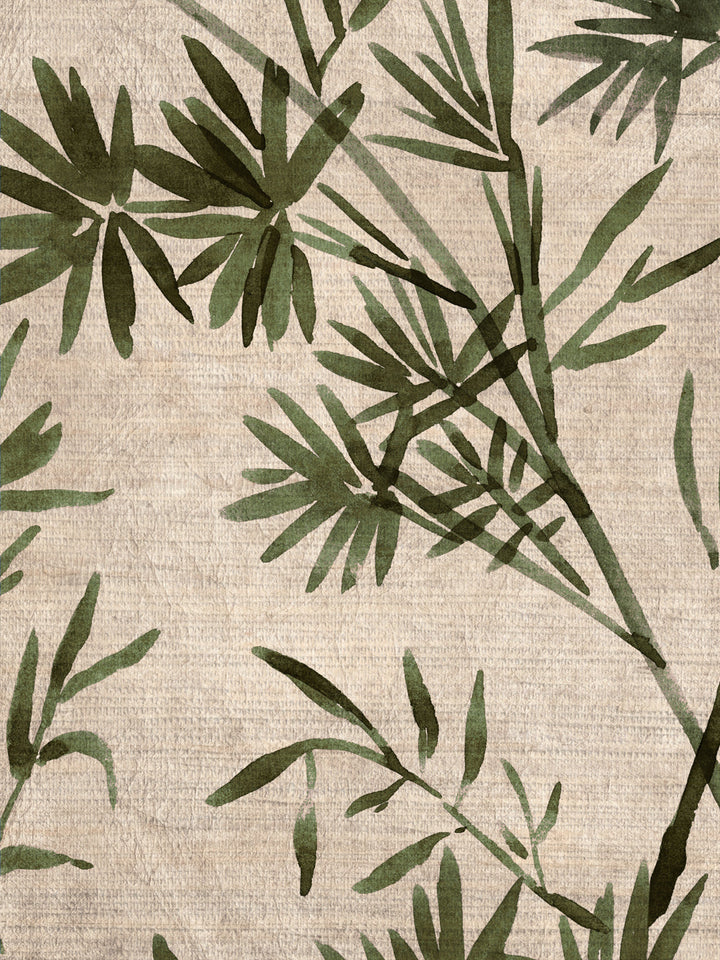 'Runaway Bamboo' Grasscloth Wallpaper by Flint Wood & Hicks - Faded Green