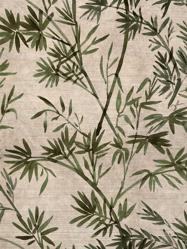 'Runaway Bamboo' Grasscloth Wallpaper by Flint Wood & Hicks - Faded Green