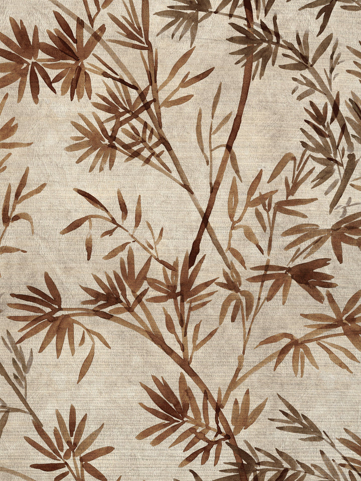 'Runaway Bamboo' Grasscloth Wallpaper by Flint Wood & Hicks - Leather Brown