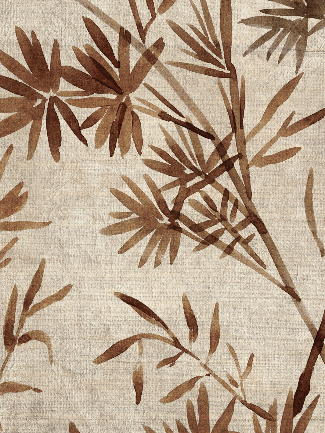 'Runaway Bamboo' Grasscloth Wallpaper by Flint Wood & Hicks - Leather Brown