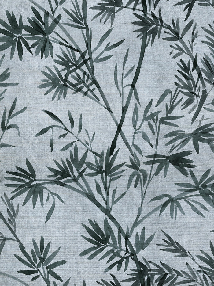 'Runaway Bamboo' Grasscloth Wallpaper by Flint Wood & Hicks - Tonal Blue