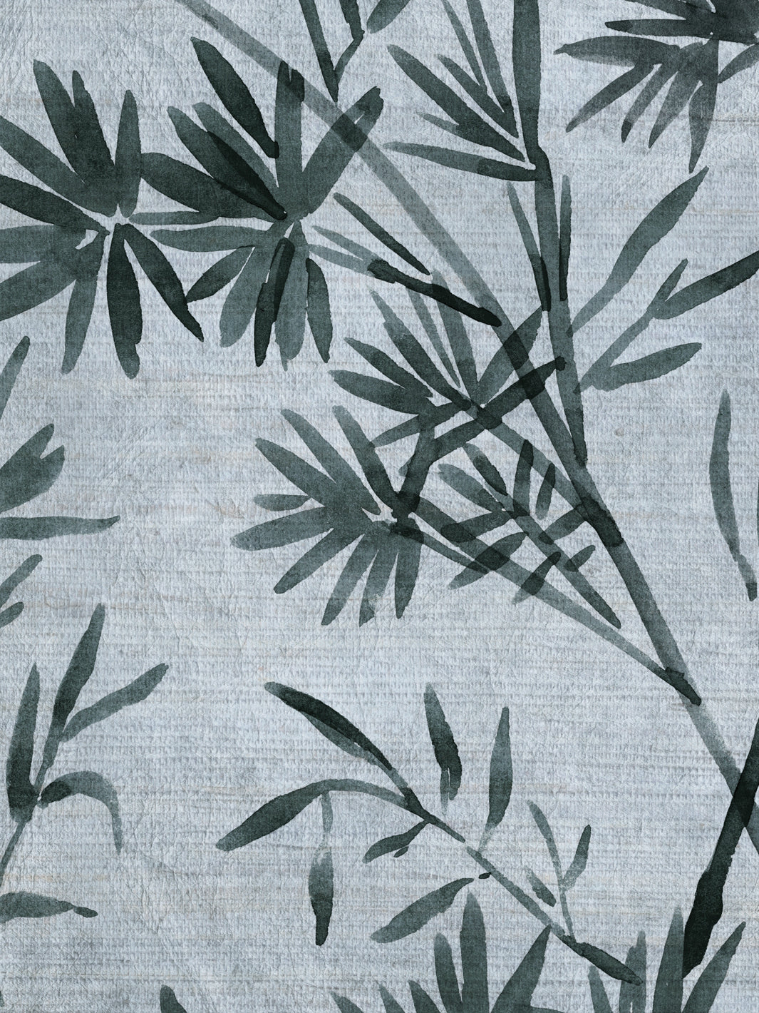 'Runaway Bamboo' Grasscloth Wallpaper by Flint Wood & Hicks - Tonal Blue