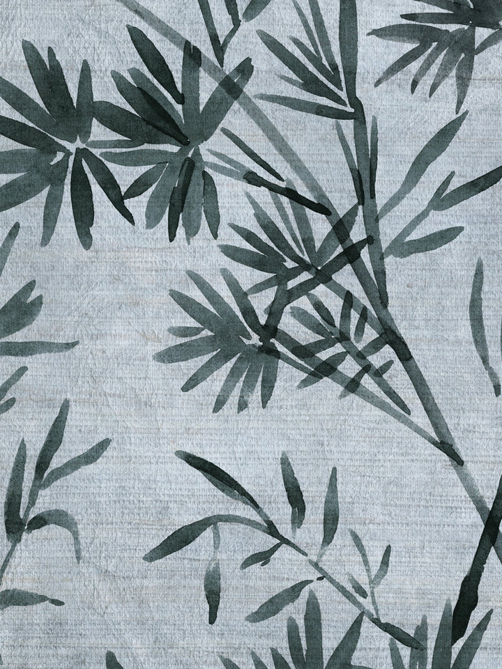 'Runaway Bamboo' Grasscloth Wallpaper by Flint Wood & Hicks - Tonal Blue