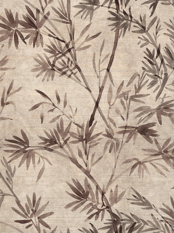 'Runaway Bamboo' Grasscloth Wallpaper by Flint Wood & Hicks - Vintage Brown