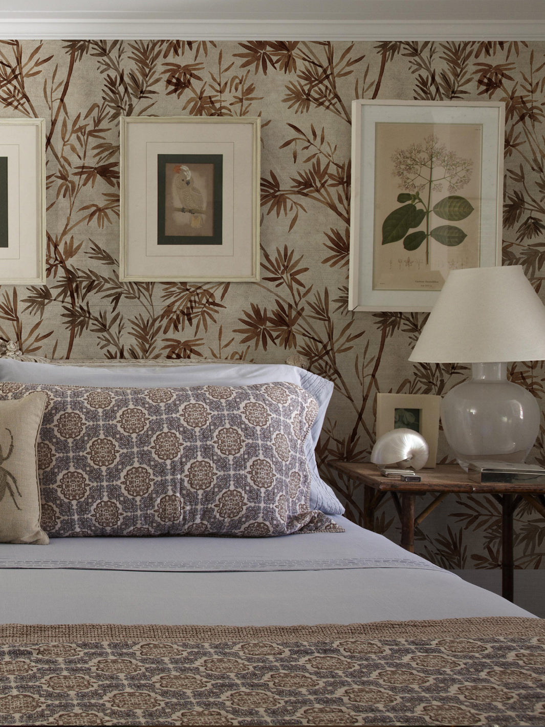 'Runaway Bamboo' Grasscloth Wallpaper by Flint Wood & Hicks - Leather Brown