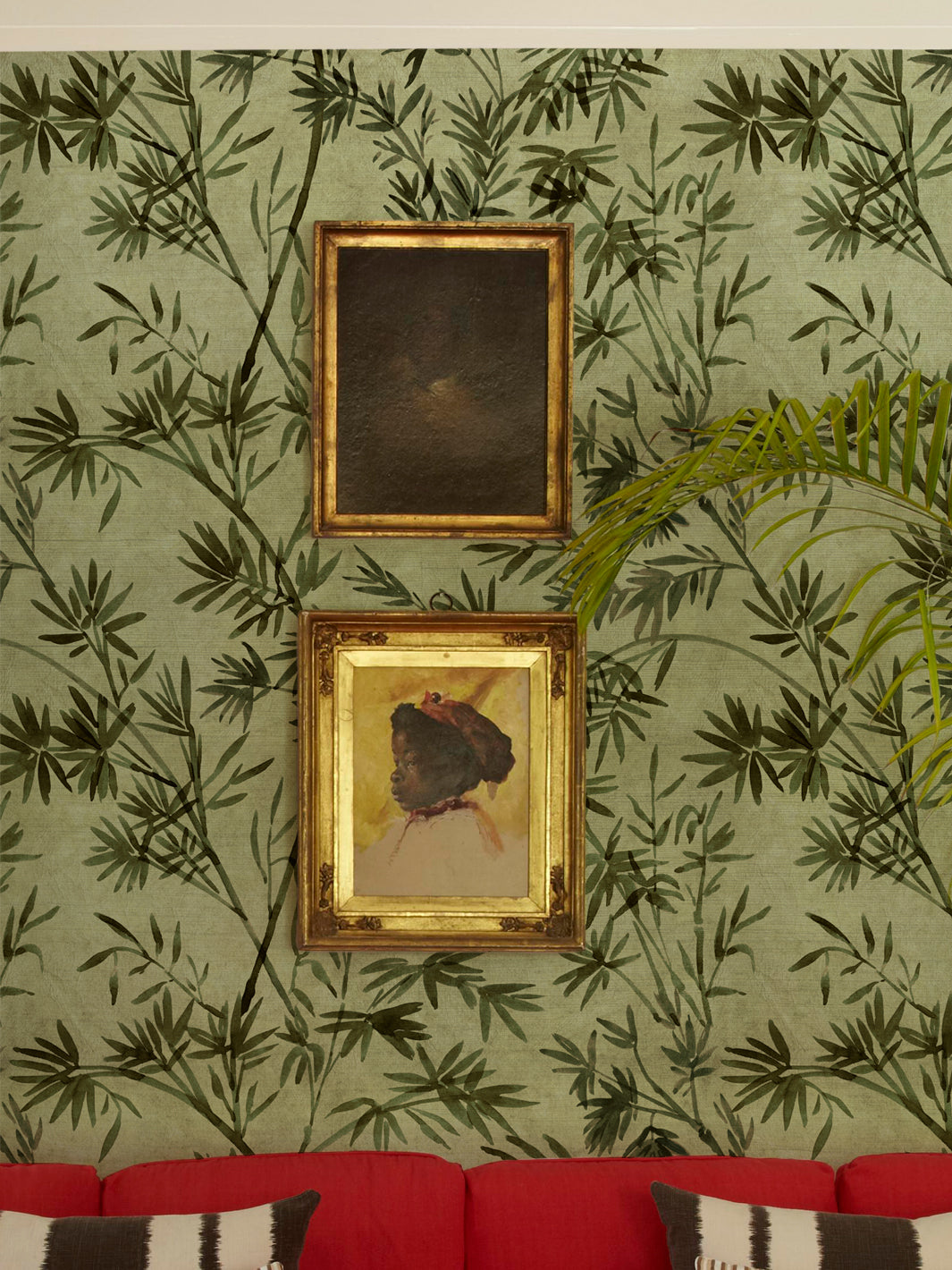'Runaway Bamboo' Grasscloth Wallpaper by Flint Wood & Hicks - Tonal Green