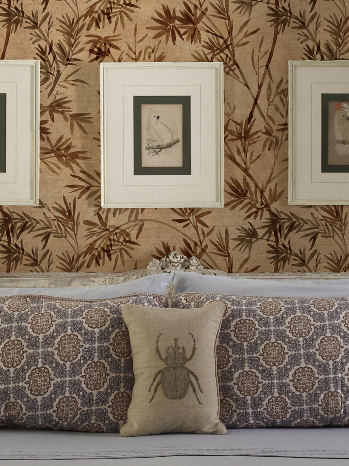 'Runaway Bamboo' Grasscloth Wallpaper by Flint Wood & Hicks - Tonal Terracotta