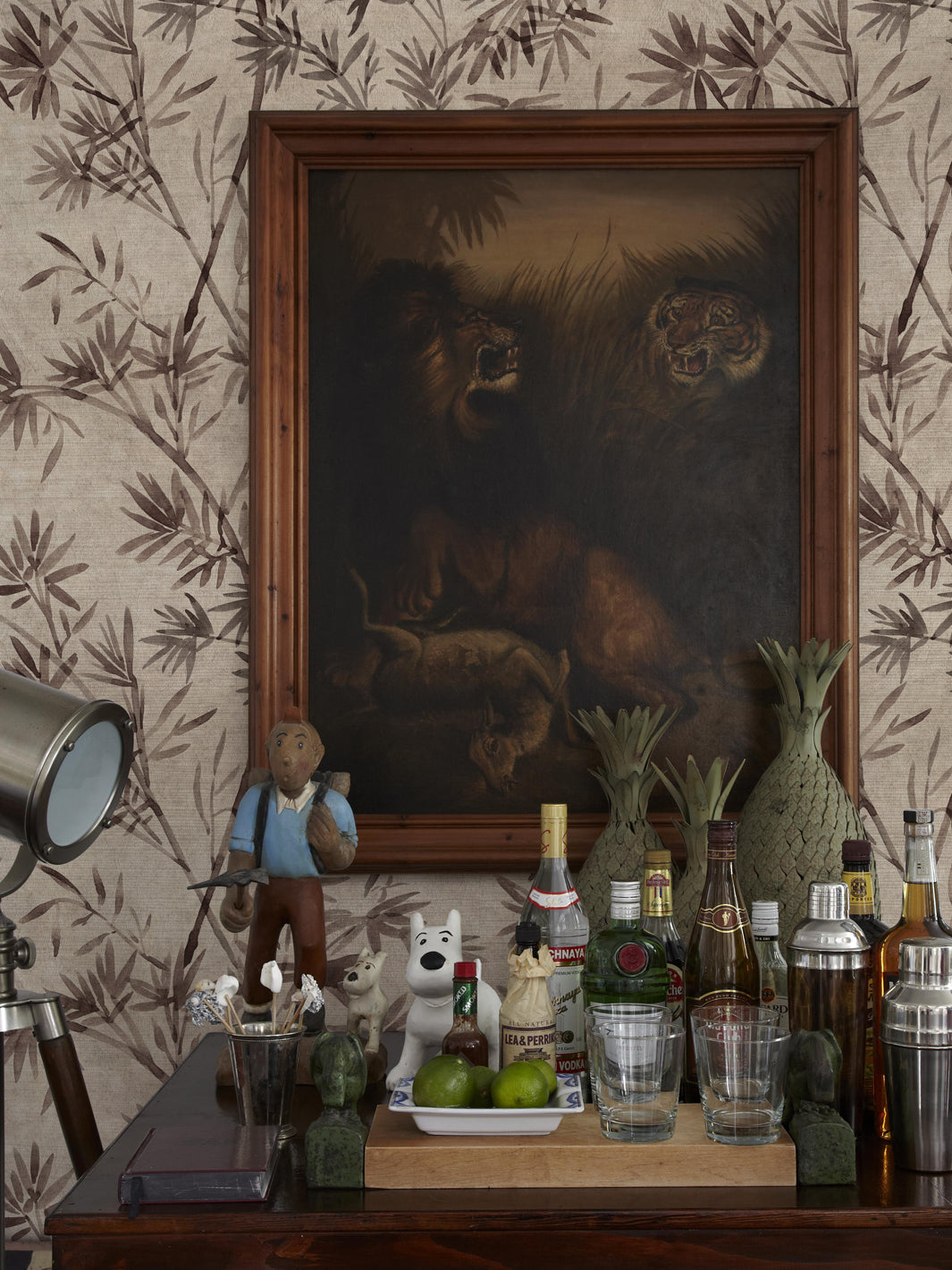 'Runaway Bamboo' Grasscloth Wallpaper by Flint Wood & Hicks - Vintage Brown