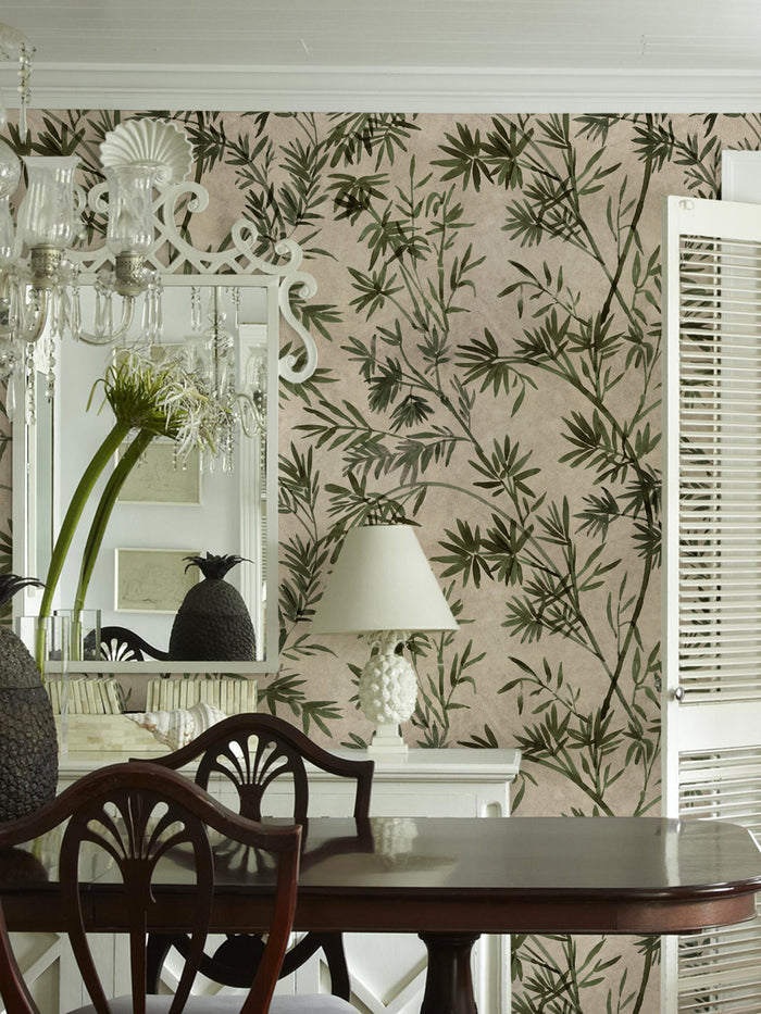 'Runaway Bamboo' Wallpaper by Flint Wood & Hicks - Faded Green