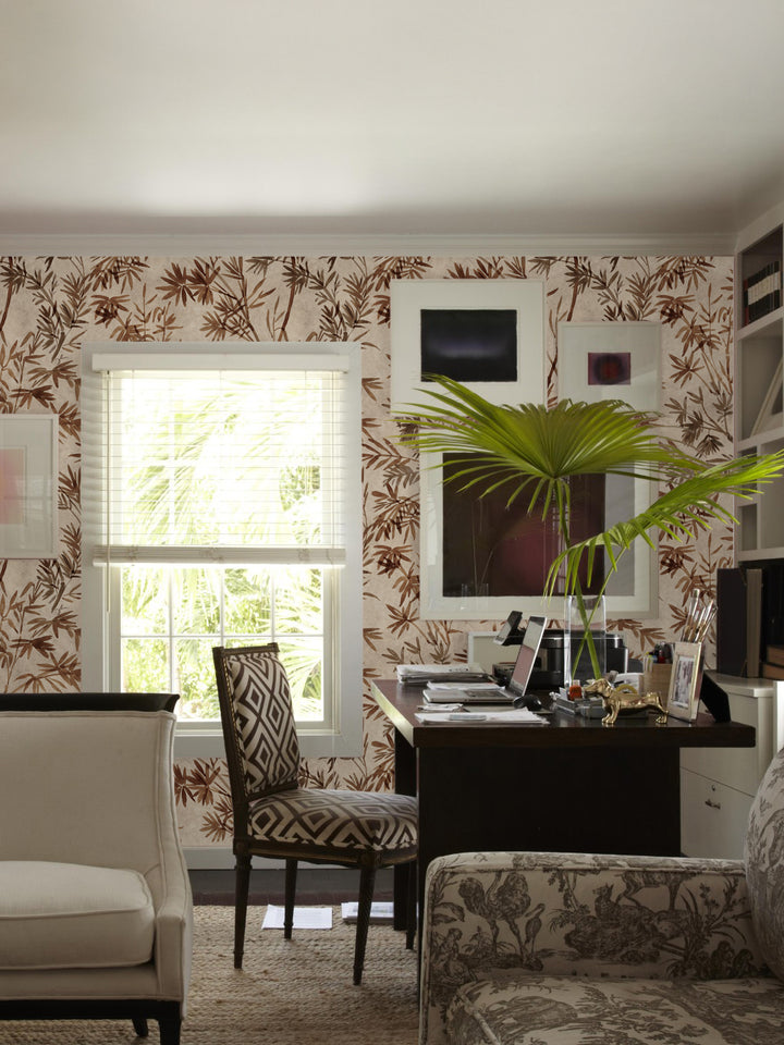 'Runaway Bamboo' Wallpaper by Flint Wood & Hicks - Leather Brown