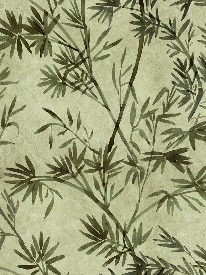 'Runaway Bamboo' Wallpaper by Flint Wood & Hicks - Tonal Green