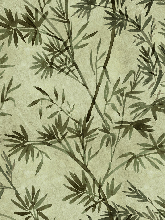 'Runaway Bamboo' Wallpaper by Flint Wood & Hicks - Tonal Green