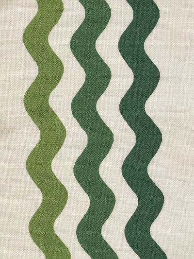 'Ric-Rac Bands' Linen Fabric by Sarah Jessica Parker - Greens