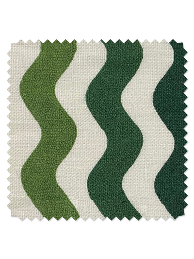 'Ric-Rac Bands' Linen Fabric by Sarah Jessica Parker - Greens