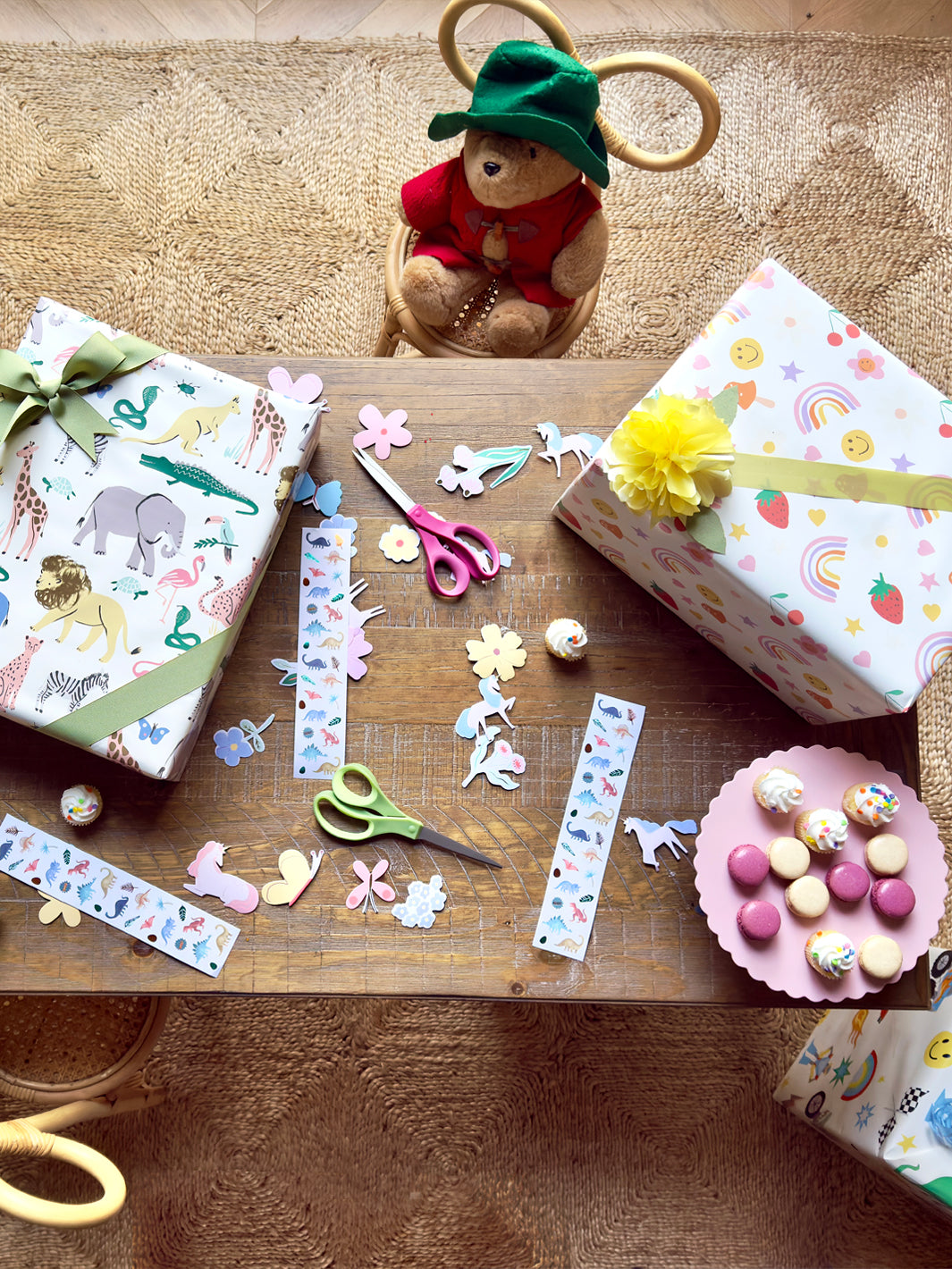 'Safari Animals' Gift Wrap by Meri Meri - Multi