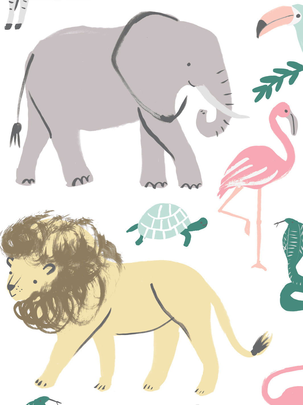 'Safari Animals' Wallpaper by Meri Meri - Multi