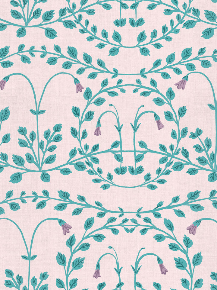 sassa linen fabric by sjp teal pink