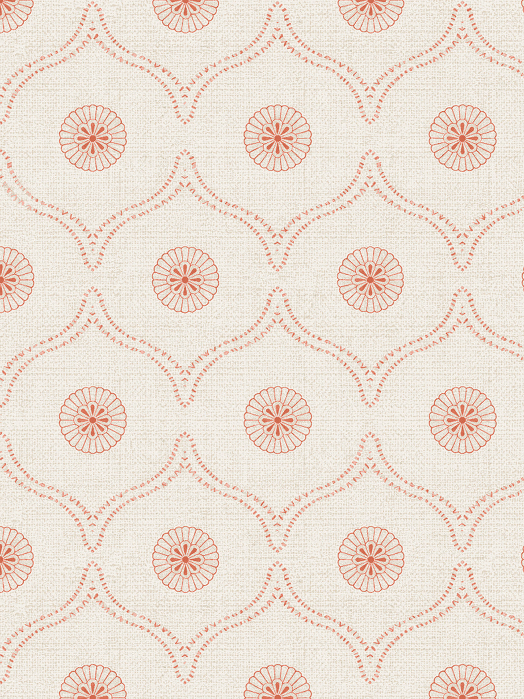 'Sea Biscuit' Wallpaper by Flint Wood & Hicks - Dark Coral